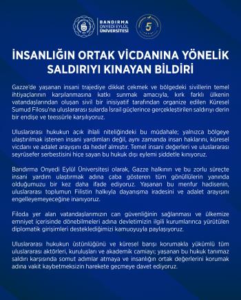 İNSANLIĞIN ORTAK VİCDANINA YÖNELİK SALDIRIYI KINAYAN BİLDİRİ
