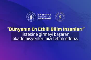 BANÜ’den On Bir Bilim İnsanı "Dünyanın En Etkili Bilim İnsanları" Listesinde