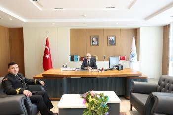 Bandırma Sahil Güvenlik Karakolu Komutan Vekilinden Rektörümüze Nezaket Ziyareti